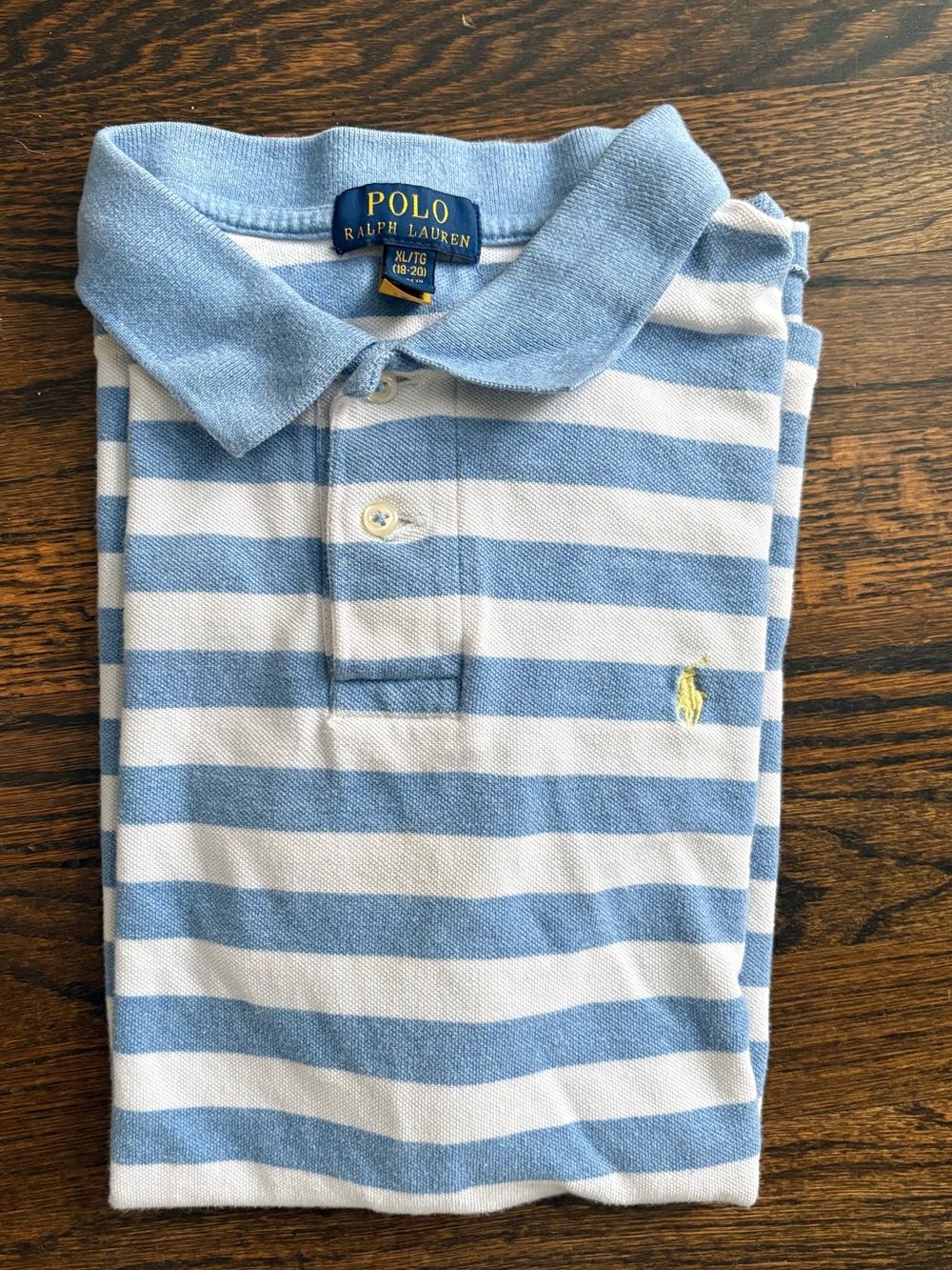 Polo by Ralph Lauren Little Boys Blue & White Striped Polo Shirt XL 18/20